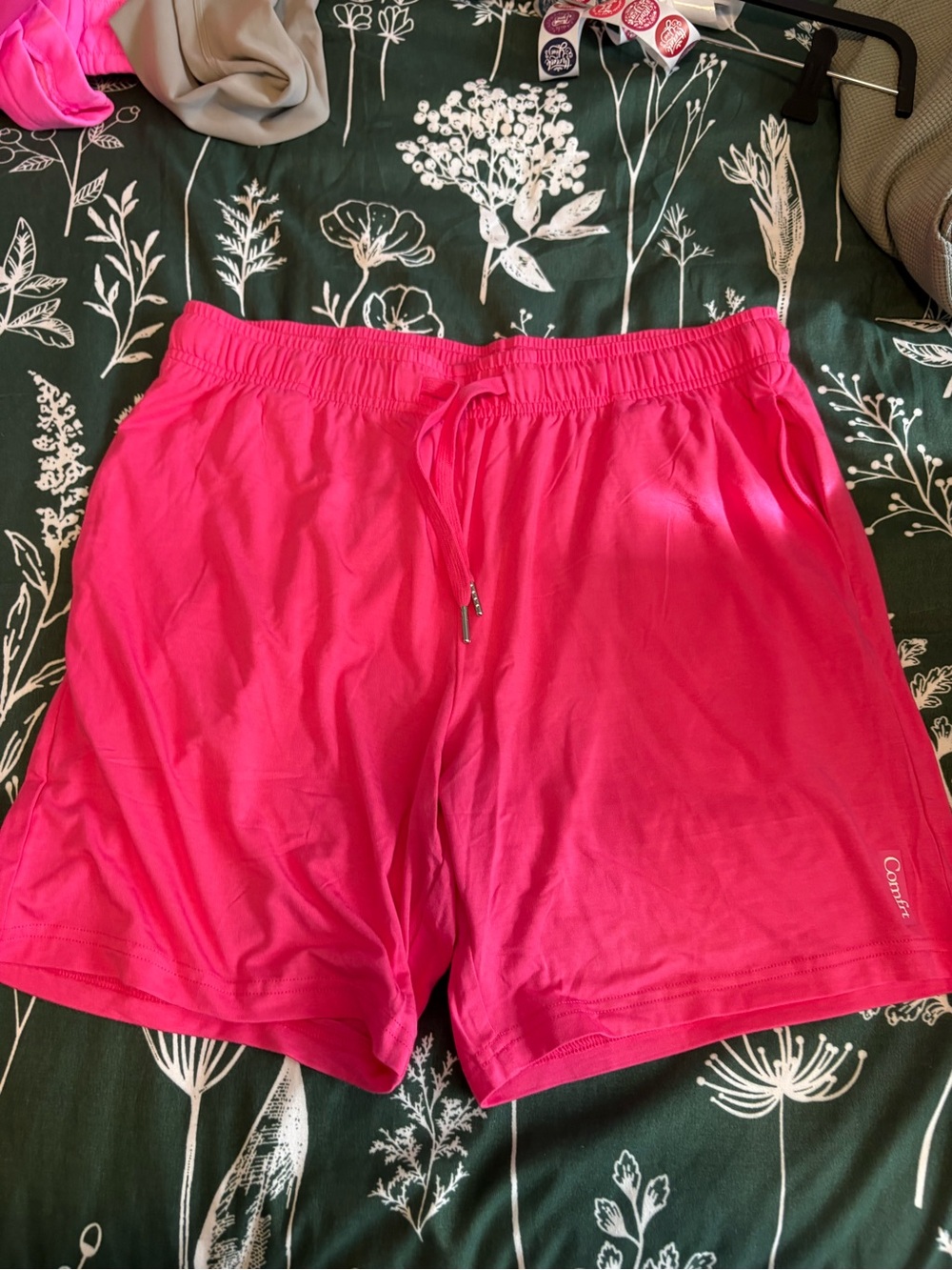 Comfrt Women’s Cloud Lounge Pink Drawstring Lounge Shorts